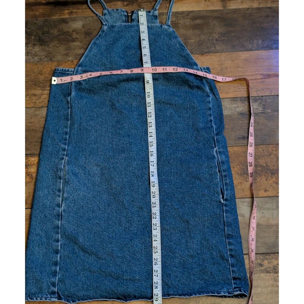 Topshop MOTO Denim Pinafore Dress Blue Y2K Overall Dress US 4 - Picture 5 of 5